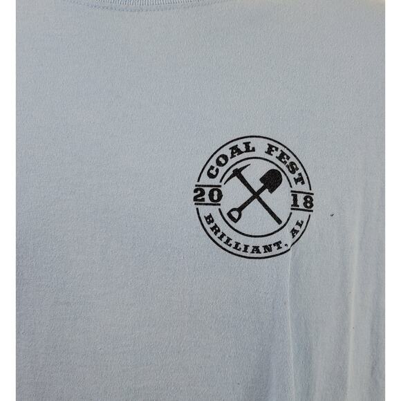 Gildan Light Blue Coal Fest 2018 Graphic Logo Shirt Large Lightweight Soft - Picture 2 of 5